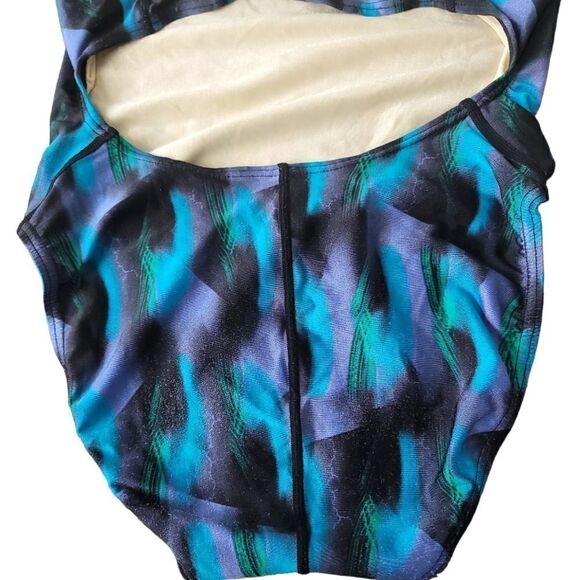 Speedo Blue and Black Women's One-Piece Swimsuit Sz 8 - Picture 7 of 9